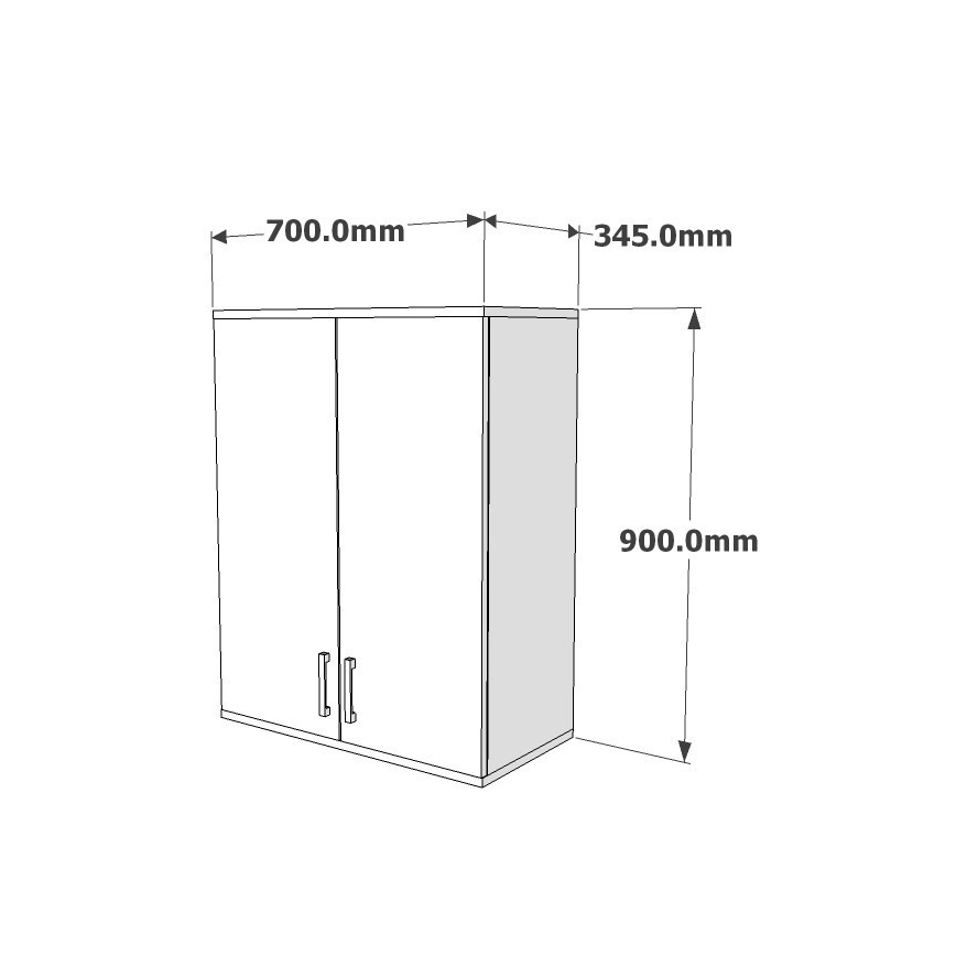 Badkamer Wandkast ZOE 90x70 cm wit