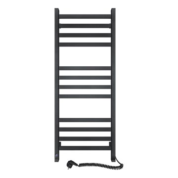 Badkamerhanddoekradiator met thermostaat AVANGARD 459W/230V 120,6 cm IP44 zwart, rechts, vierkant