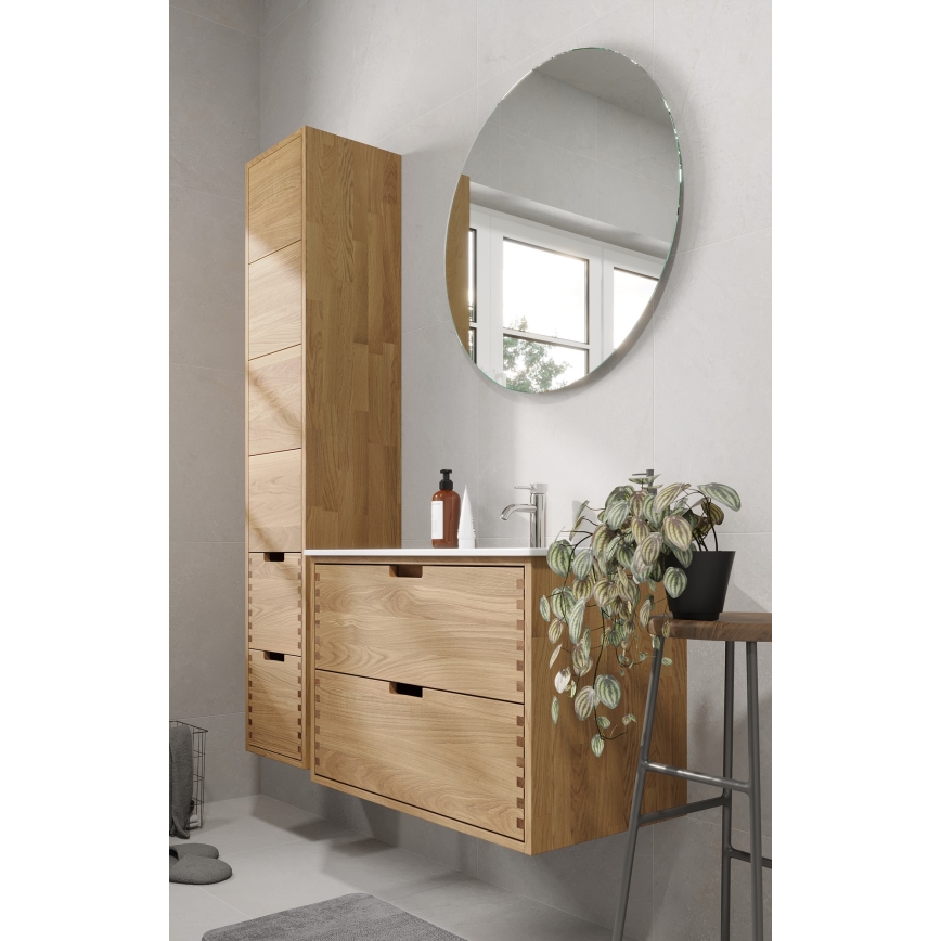 Badkamerkast GRIBSKOV 175 cm beige/eiken