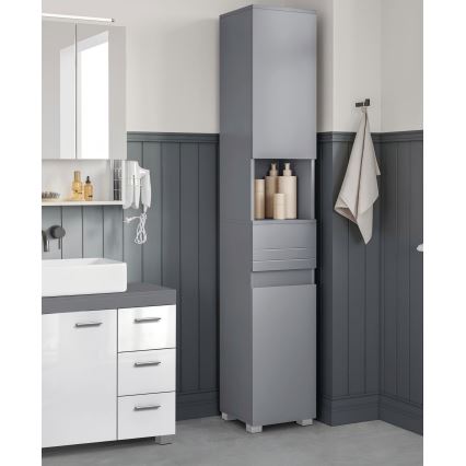 Badkamerkast KATY 30x170 cm grijs