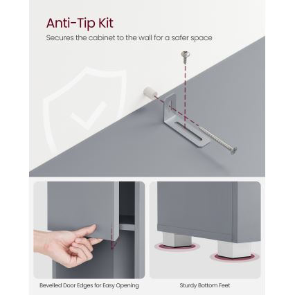 Badkamerkast KATY 30x170 cm grijs