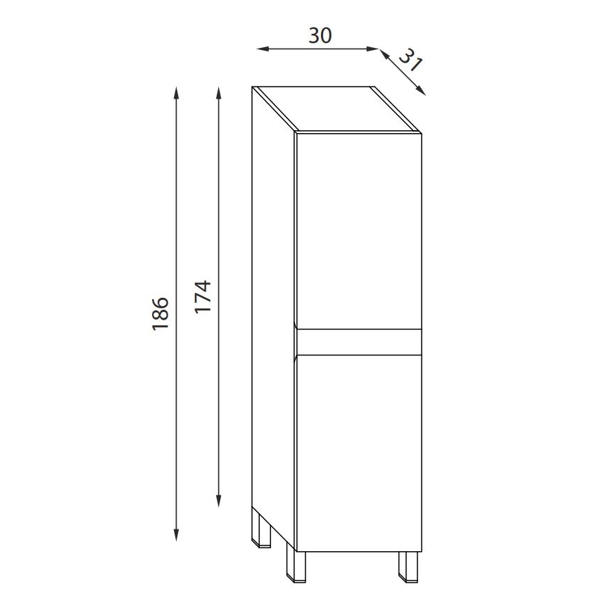 Badkamerkast KENWOOD 186 cm, walnoot