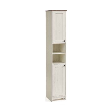 Badkamerkast LEXI 30x170 cm wit/bruin