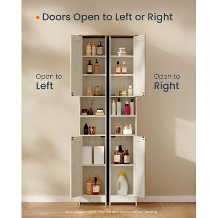 Badkamerkast LEXI 30x170 cm wit/bruin
