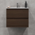 Badkamerkast met wastafel CONOR 61 cm notenhout
