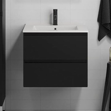 Badkamerkast met wastafel CONOR 61 cm zwart