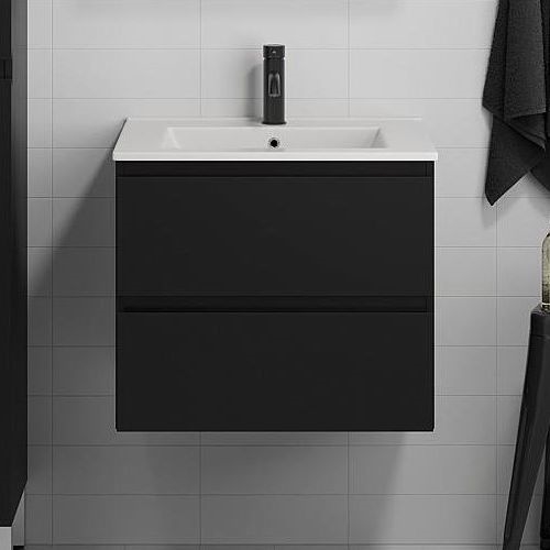 Badkamerkast met wastafel CONOR 61 cm zwart