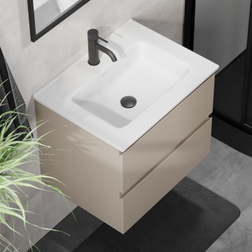 Badkamerkast met wastafel KENWOOD 61x52x47 cm Marakesh/wit