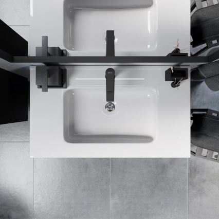 Badkamerkast met wastafel MOLDE 80 cm zwart