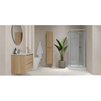 Badkamerkast met wastafel MOLDE 80x55x46 cm eiken