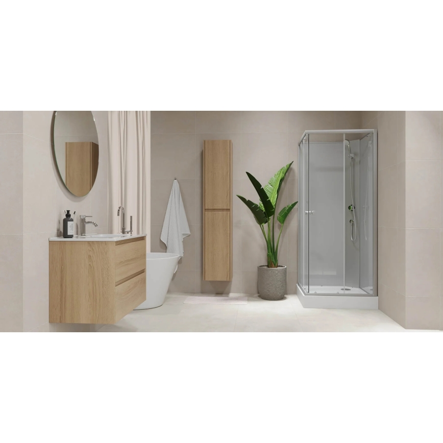 Badkamerkast met wastafel MOLDE 80x55x46 cm eiken