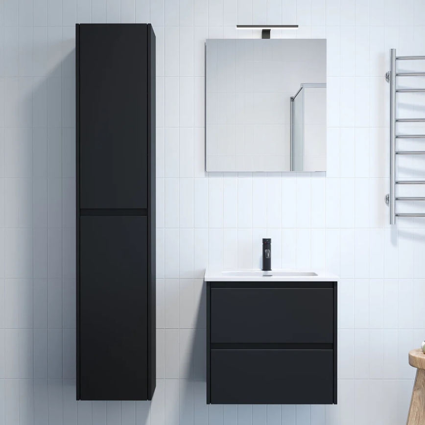 Badkamerkast MOLDE 35x174x32 cm zwart