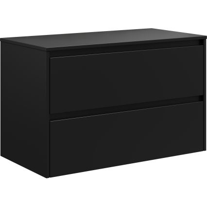Badkamerkast TRONDHEIM voor wastafel 90x57x46 cm zwart