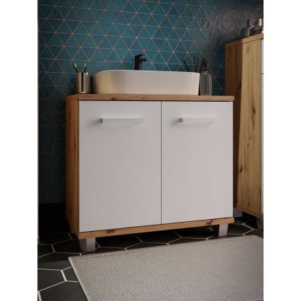 Badkamerkast VENOM wit/artisan eik