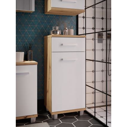 Badkamerkast VENOM wit/eiken artisan