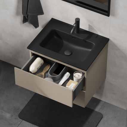 Badkamermeubel met wastafel KENWOOD 61x52x45 cm Marakesh/zwart