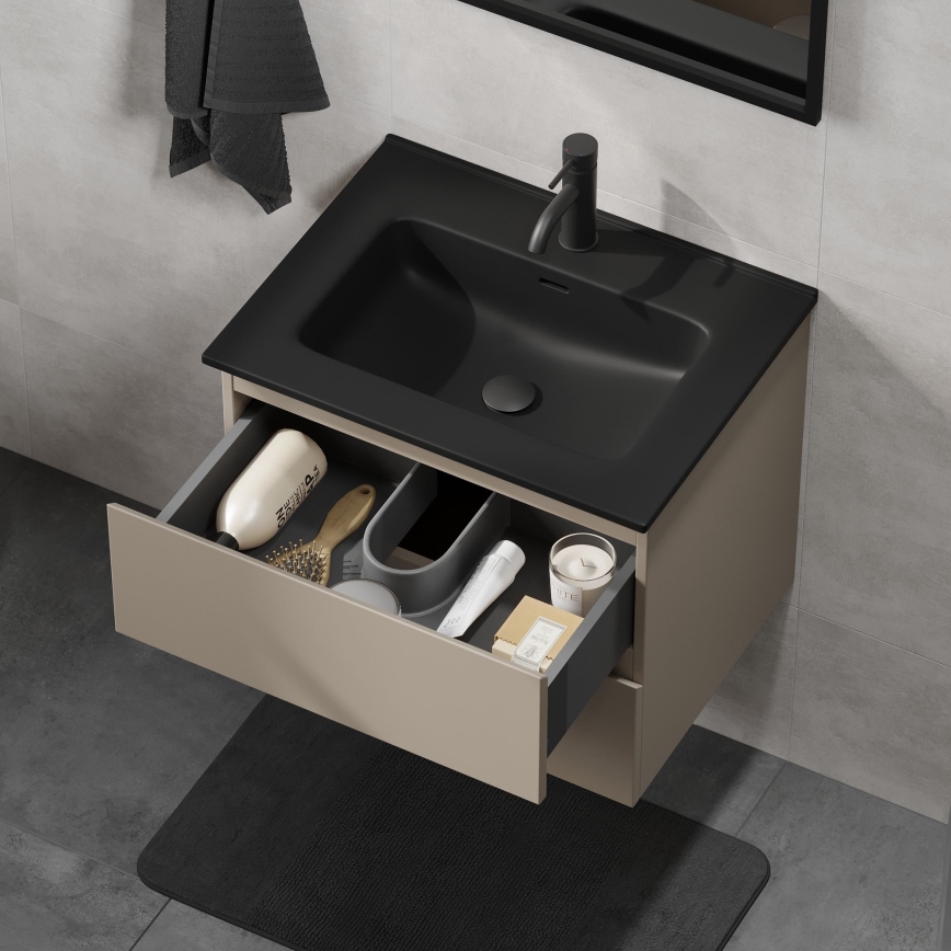 Badkamermeubel met wastafel KENWOOD 61x52x45 cm Marakesh/zwart