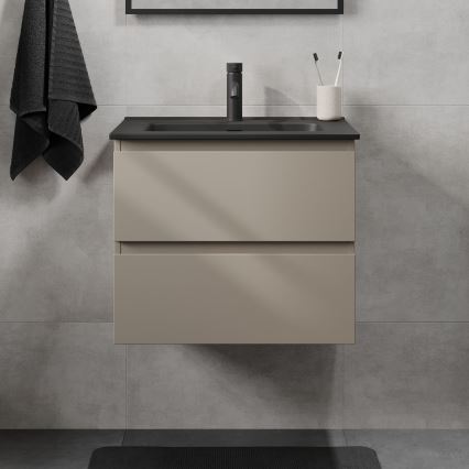 Badkamermeubel met wastafel KENWOOD 61x52x45 cm Marakesh/zwart