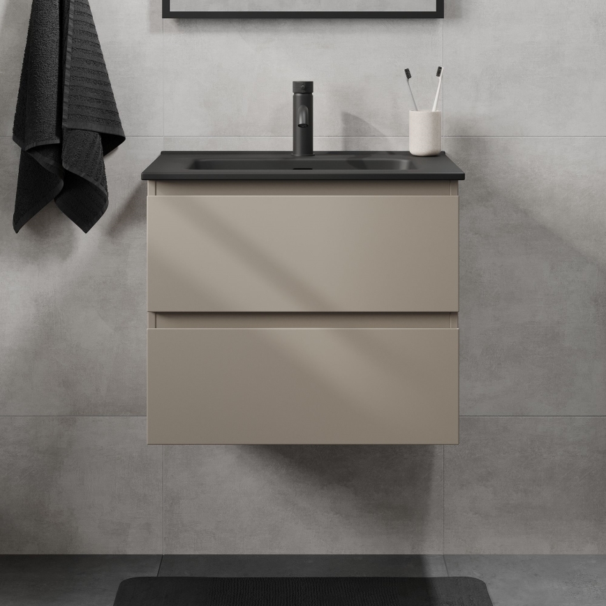 Badkamermeubel met wastafel KENWOOD 61x52x45 cm Marakesh/zwart