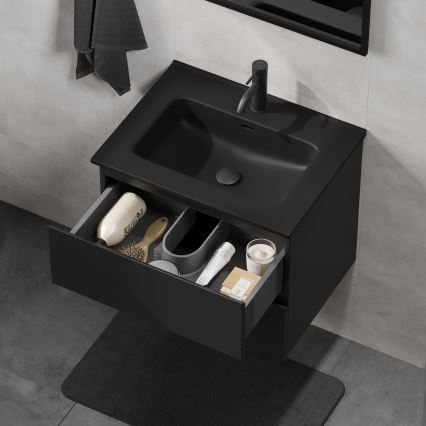 Badkamermeubel met wastafel KENWOOD 61x52x45 cm zwart