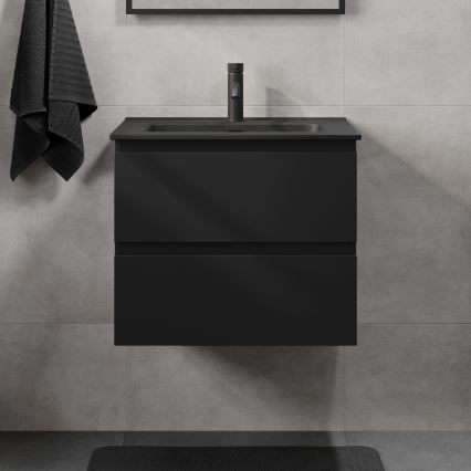 Badkamermeubel met wastafel KENWOOD 61x52x45 cm zwart