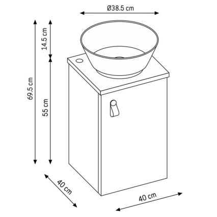Badkamermeubel met wastafel TAARNHOLM, zwart