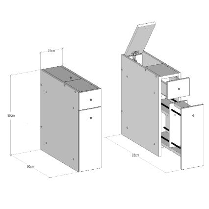 Badkamermeubel SMART 60x55 cm wit