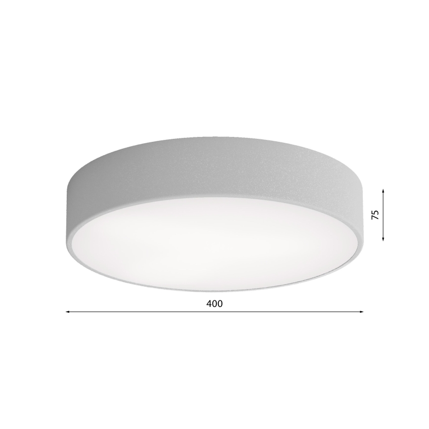 Badkamerplafondlamp CLEO met sensor, 3xE27/24W/230V, Ø 40 cm, grijs, IP54