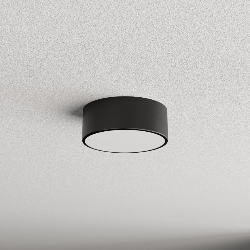 Badkamerplafondlamp met sensor CLEO 1xE27/24W/230V Ø 20 cm IP54 zwart