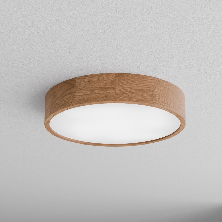Badkamerplafondlamp met sensor CLEO 4xE27/24W/230V Ø 47,5 cm IP54 eik