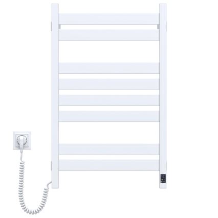 Badkamer handdoekradiator met thermostaat LARGO 432W/230V 80,6 cm IP44 wit links hoekig
