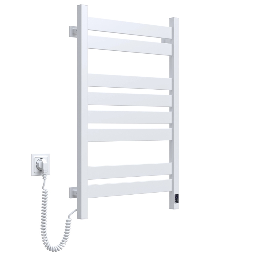 Badkamer handdoekradiator met thermostaat LARGO 432W/230V 80,6 cm IP44 wit links hoekig