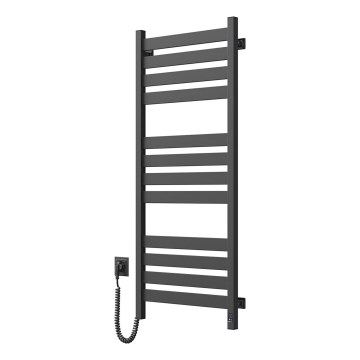 Badkamerradiator (handdoekradiator) met thermostaat LARGO 541W/230V 120,6 cm IP44 zwart links vierkant