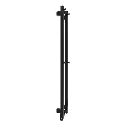 Badkamerradiator HF SLIM 80W/230V 117x14 cm zwart hoekig IP44