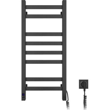 Badkamerradiator met thermostaat AVANGARD 251W/230V 80,6cm IP44 zwart, rechts, rechthoekig