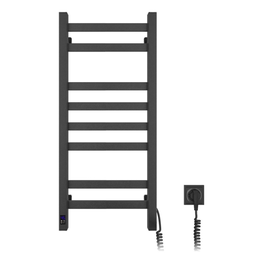 Badkamerradiator met thermostaat AVANGARD 251W/230V 80,6cm IP44 zwart, rechts, rechthoekig