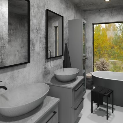 Badkamerspiegel BORGSTED 60x80 cm, zwart