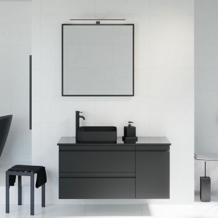 Badkamerspiegel BORGSTED 80 x 80 cm, zwart