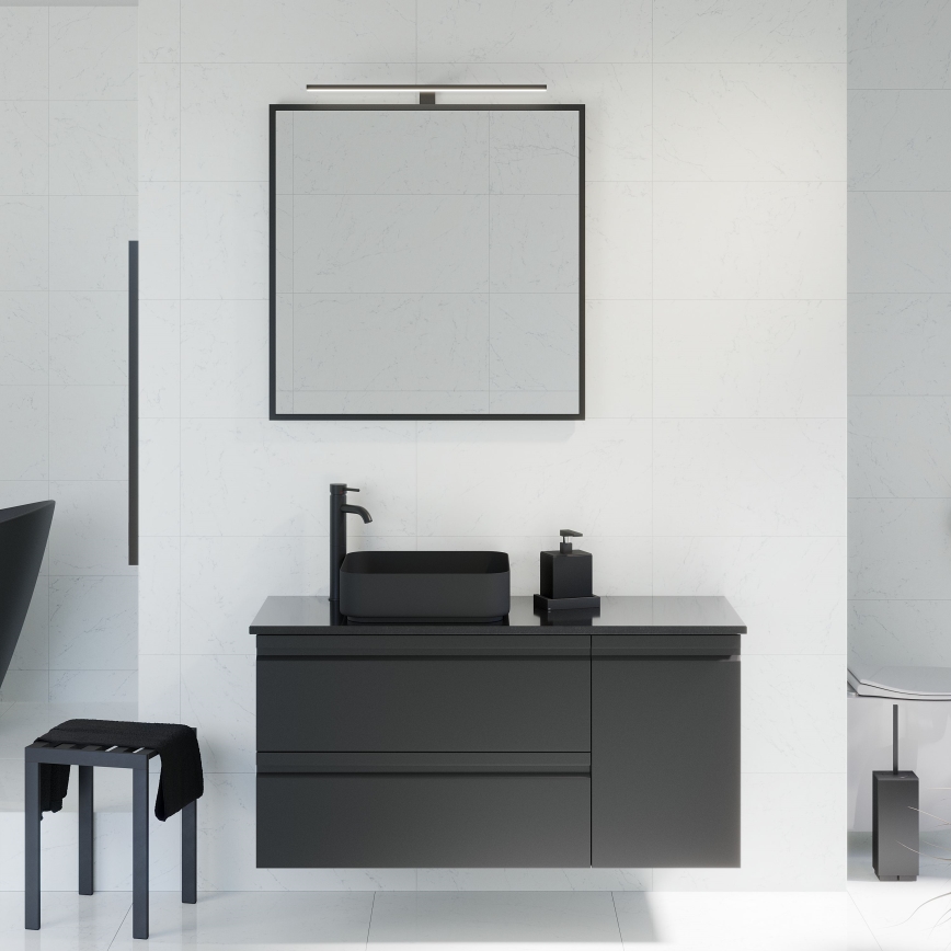 Badkamerspiegel BORGSTED 80 x 80 cm, zwart