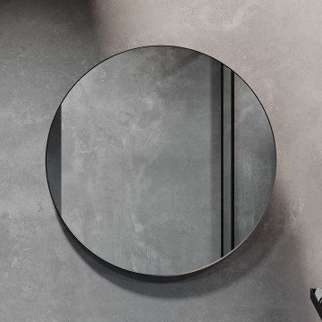 Badkamerspiegel BORGSTED Ø 80 cm zwart