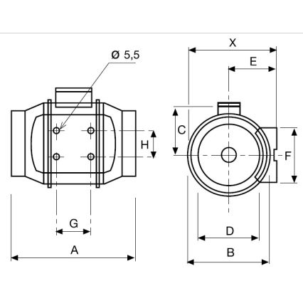 Badkamerventilator TD-250/100 24W/230V IP44