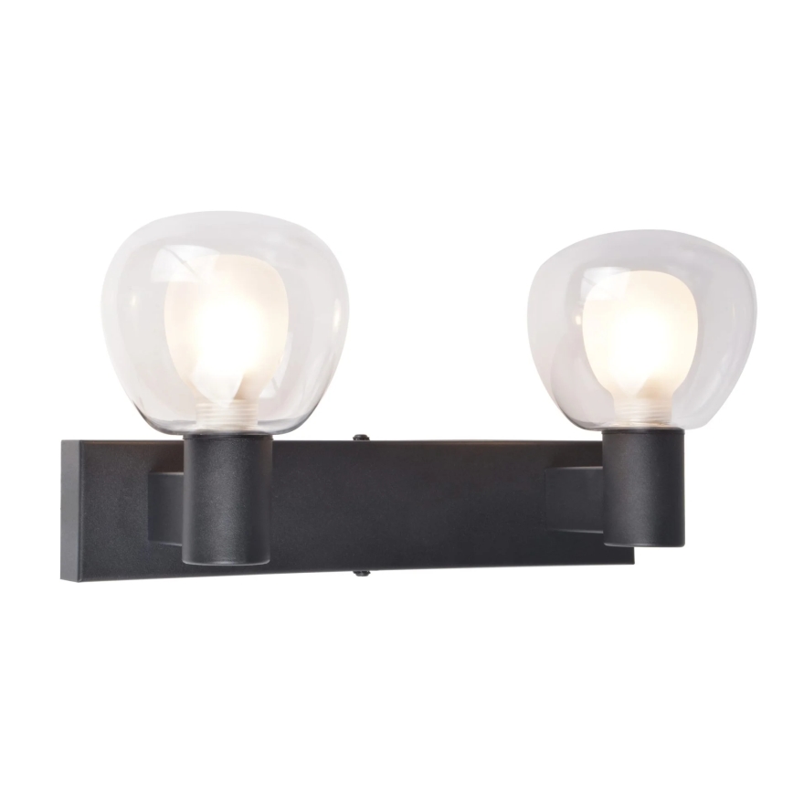 Badkamerwandlamp POLA 2xG9/5W/230V IP44 zwart/helder