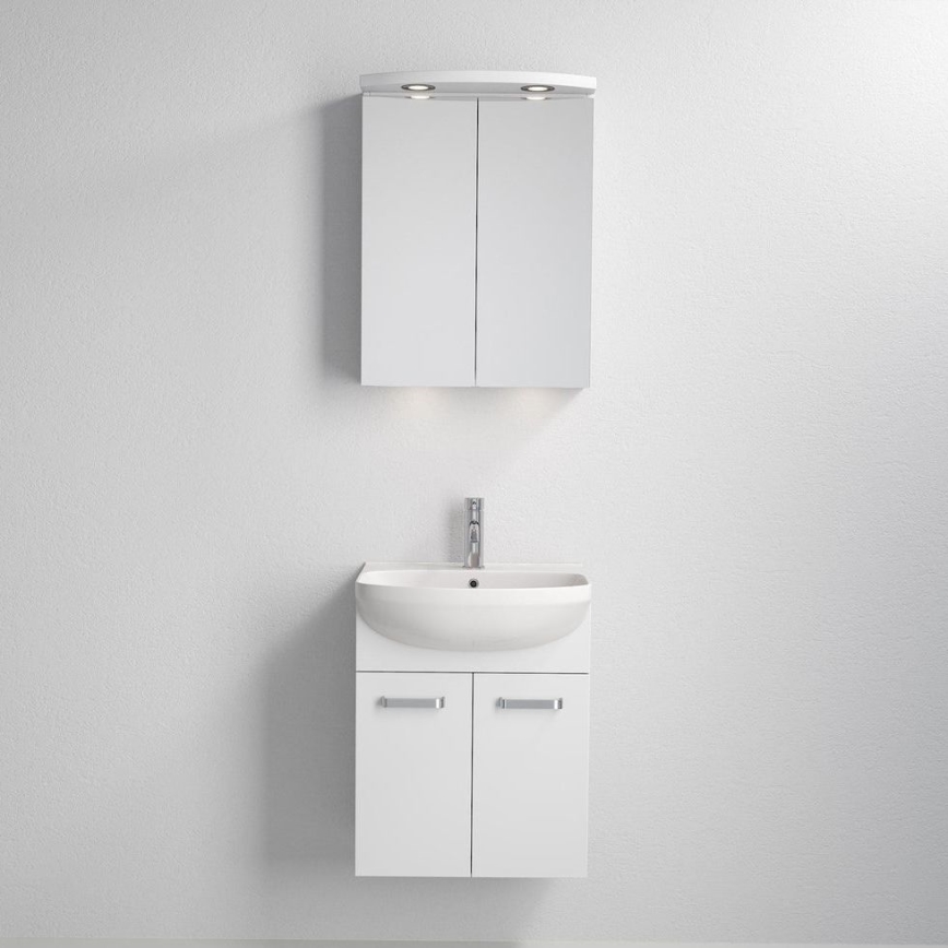 Badmeubel met wastafel ASTRID + LED-spiegelkast 4xLED/4,3W/230V IP44 wit
