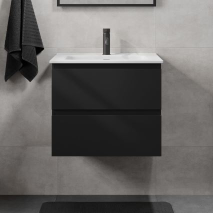Badmeubel met wastafel CONOR 61 cm, zwart/wit
