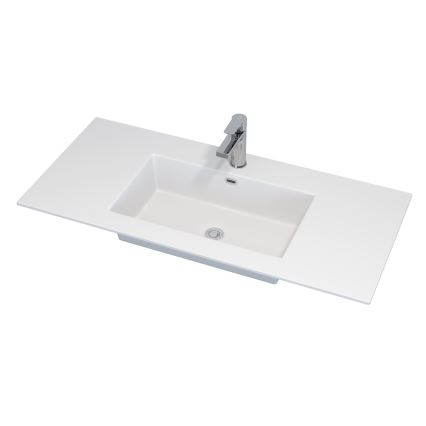 Badmeubel met wastafel GRIBSKOV 100 cm bruin/eiken/wit