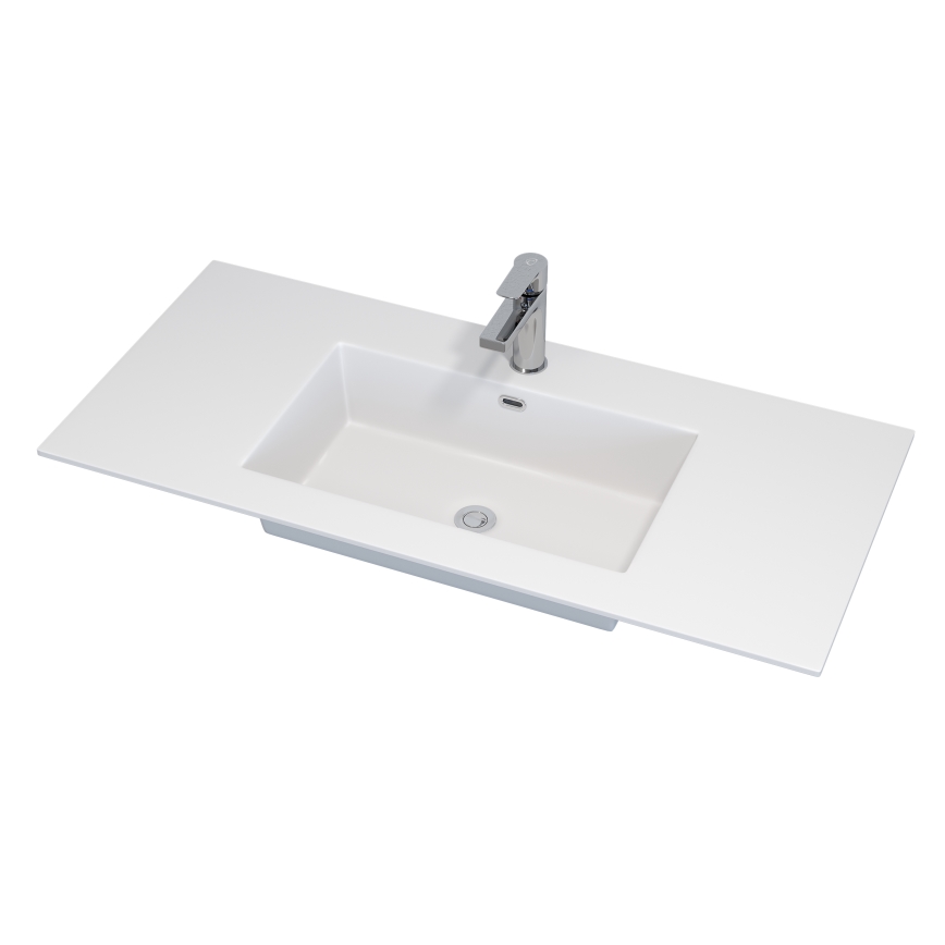 Badmeubel met wastafel GRIBSKOV 100 cm bruin/eiken/wit