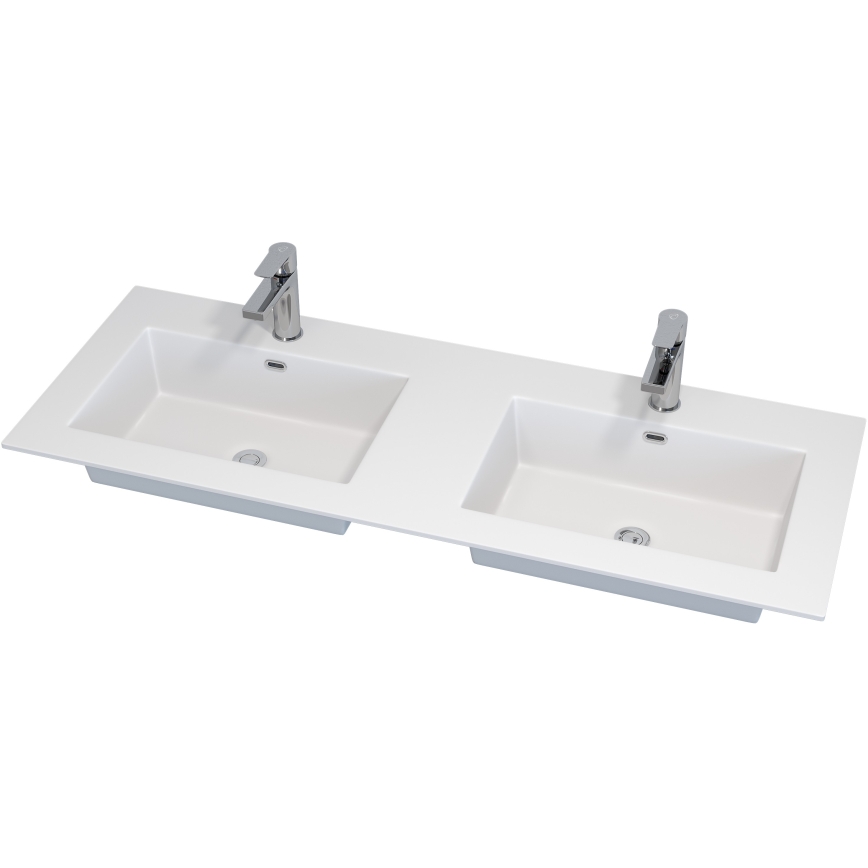 Badmeubel met wastafel GRIBSKOV 120 cm beige/eik/wit