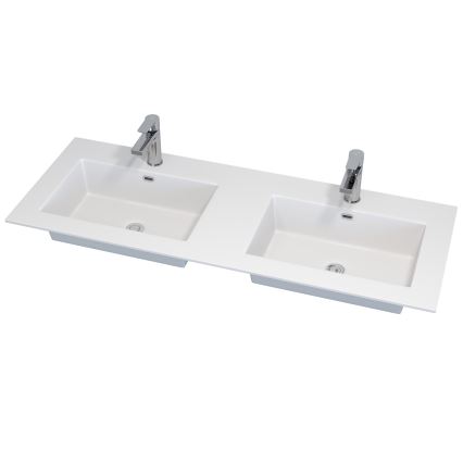Badmeubel met wastafel GRIBSKOV 120 cm bruin/eiken/wit