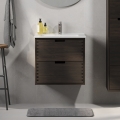 Badmeubel met wastafel GRIBSKOV 60 cm bruin/eiken/wit