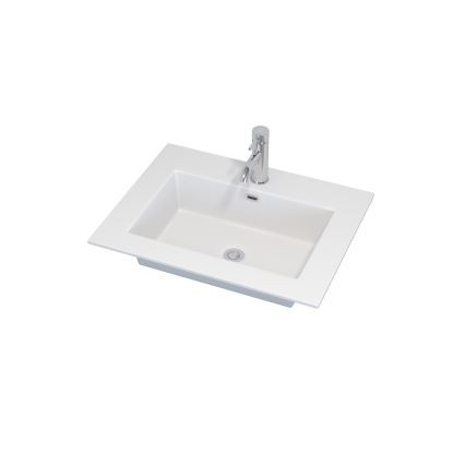 Badmeubel met wastafel GRIBSKOV 60 cm bruin/eiken/wit